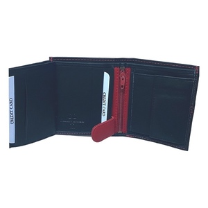Unisex Δερμάτινο Πορτοφόλι Μαύρο Με Κόκκινο 007-m7-085-b/r - δέρμα, χειροποίητα, πορτοφόλια - 4