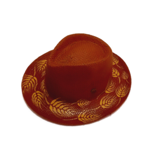 Red leaf hat - καπέλο, ψάθινα - 2