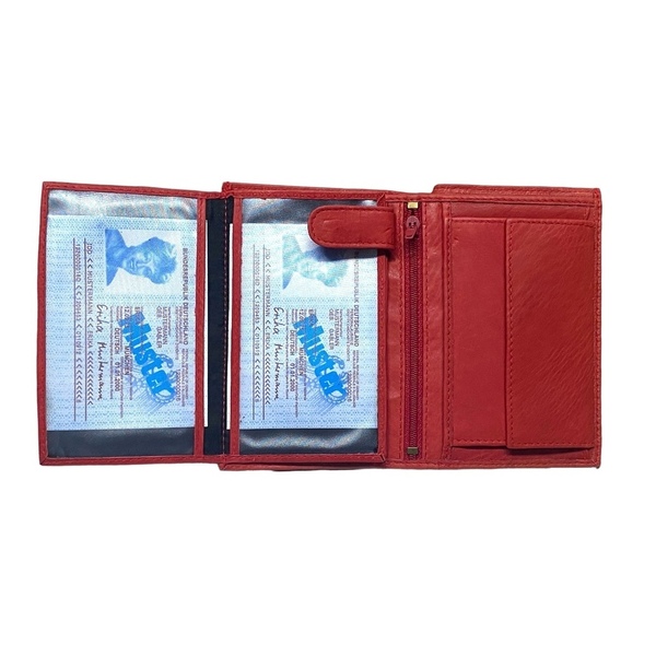 Unisex Δερμάτινο Πορτοφόλι Κόκκινο 050-004-105-red - δέρμα, χειροποίητα, πορτοφόλια - 3