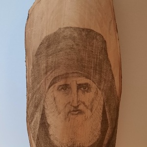 Άγιος Παΐσιος σε ξύλο ελιάς - ξύλο, διακοσμητικά - 4