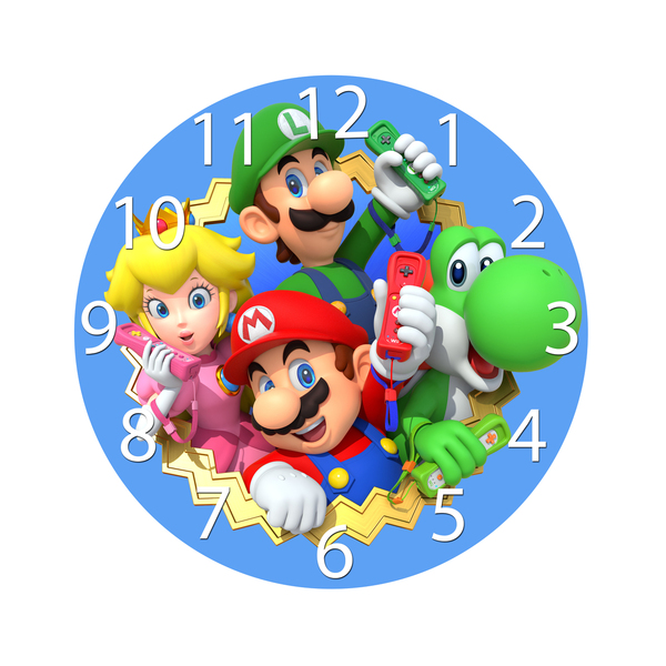 Super Mario Ρολόι τοίχου ξύλινο (27cm) - ξύλο, ρολόι, τοίχου, παιδικό δωμάτιο, ρολόγια