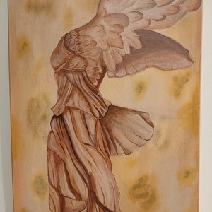 "Niki of Samothraki" Καμβάς τελάρο 50×70×2cm, ζωγραφική με ακρυλικά χρώματα - πίνακες & κάδρα, πίνακες ζωγραφικής