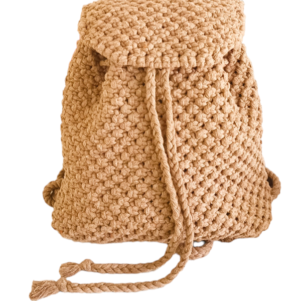 Τσάντα σακίδιο πλάτης backpack macrame - νήμα, πλάτης, μακραμέ, all day, πλεκτές τσάντες