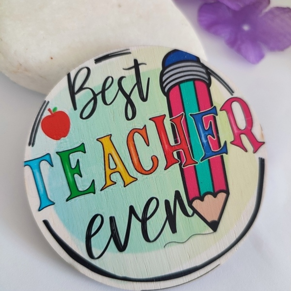 Ξύλινο Μαγνητακι για τη δασκάλα / δάσκαλο - μαγνητάκια, για δασκάλους, η καλύτερη δασκάλα - 2