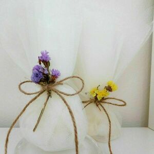 Μπομπονιέρα με λουλούδι αμάραντου - γάμου, boho - 2