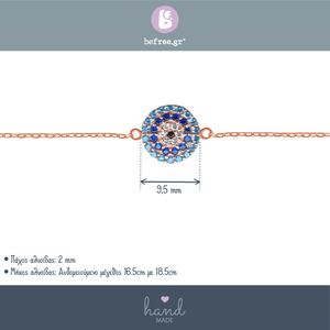925° Discus BRACELET Βραχιόλι - Ροζ Επιχρυσωμένο Ασήμι - Ζιργκόν - αλυσίδες, επιχρυσωμένα, ασήμι 925, χεριού, αυξομειούμενα - 3