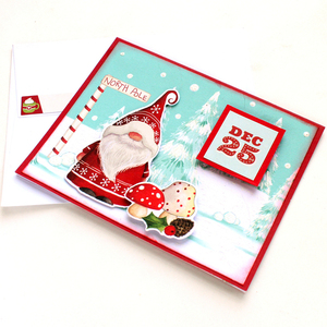 Χριστουγεννιάτικη ευχετήρια κάρτα με 3d στοιχεία "Dec 25" - χαρτί, άγιος βασίλης, ευχετήριες κάρτες