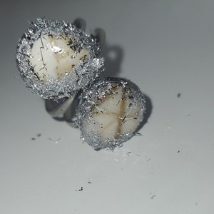 Δαχτυλίδι fuzzy γκλιτερ - ημιπολύτιμες πέτρες, επάργυρα, άπειρο, μεγάλα, αυξομειούμενα - 2