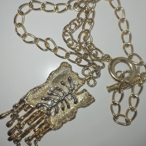 Charming necklace - αλυσίδες, επιχρυσωμένα, λουλούδι, φλουριά, μπρούντζος