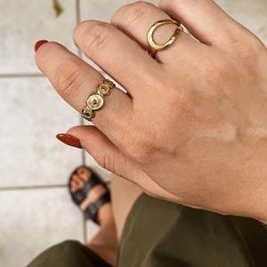 Evangeline ring | Ατσάλινο δαχτυλίδι με σχέδιο ήλιο - γεωμετρικά σχέδια, minimal, ατσάλι, boho, αυξομειούμενα - 2