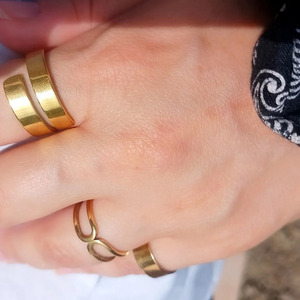 Ατσάλινο διπλό δαχτυλίδι - επάργυρα, ατσάλι, μεγάλα, αυξομειούμενα, φθηνά - 5