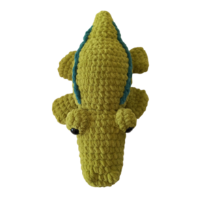 Πλεκτό κουκλάκι κροκόδειλος amigurumi πράσινο 35 εκ. - λούτρινα, δώρα για παιδιά - 3