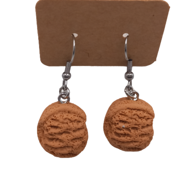 Κρεμαστά σκουλαρίκια σε σχήμα μπισκότα cookies (ατσάλι) - πηλός, μακριά, μικρά, ατσάλι, κρεμαστά