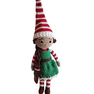 Χειροποίητη πλεκτή κούκλα ξωτικό - crochet, λούτρινα, χριστούγεννα, amigurumi, πλεχτή κούκλα
