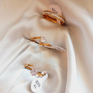 Ατσάλινο δαχτυλίδι Χρυσό χρώμα Size 19 - βεράκια, ατσάλι, σταθερά, για γάμο, φθηνά - 4