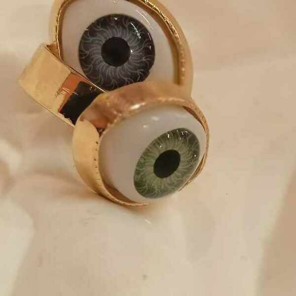 Δαχτυλίδι μάτι - ασήμι, χρυσό, αυξομειούμενα, φθηνά - 5
