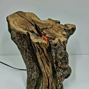 Κορμός ελιάς φωτιστικό σαλονιού-καθιστικού 30cm - ξύλο, πορτατίφ - 4