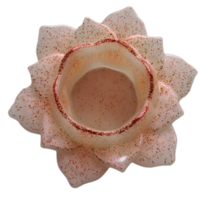 κηροπήγιο τριαντάφυλλο για ρεσω από υγρό γυαλί 4cm×12cm×12cm - γυαλί, ρητίνη, διακοσμητικά