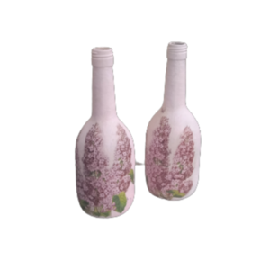Γυάλινο διακοσμητικό μπουκάλι με ντεκουπάζ - γυαλί, ντεκουπάζ, διακοσμητικά μπουκάλια - 3