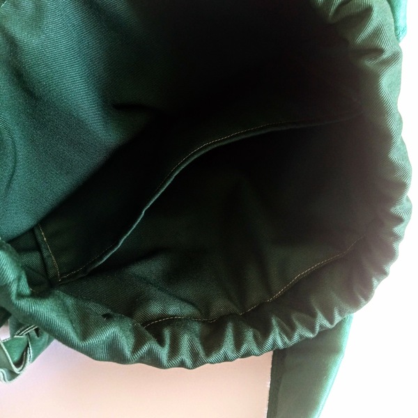 Γυναικεία χειροποίητη τσάντα ώμου πουγκί από ύφασμα σε σμαραγδί με κρύσταλλα σκούρο κυπαρισσί με διαστάσεις 34x38 και ιμάντα 4,5εκ. πλάτος - ύφασμα, ώμου, πουγκί, χειροποίητα - 5
