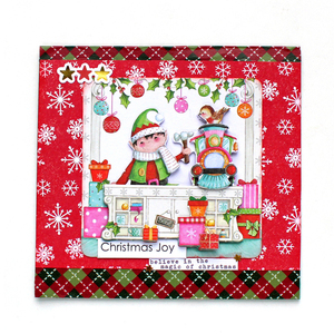 Χριστουγεννιάτικη 3d ευχετήρια κάρτα "Christmas Joy" εργαστήρι - χαρτί, scrapbooking, ευχετήριες κάρτες