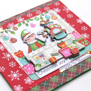 Χριστουγεννιάτικη 3d ευχετήρια κάρτα "Christmas Joy" εργαστήρι - χαρτί, scrapbooking, ευχετήριες κάρτες - 4