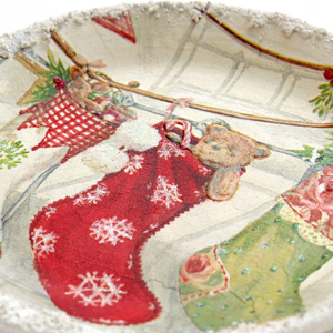 Χριστουγεννιάτικο διακοσμητικό κεραμικό πιάτο τοίχου με κάλτσες για τα δώρα - πηλός, διακοσμητικά, χριστουγεννιάτικα δώρα - 3