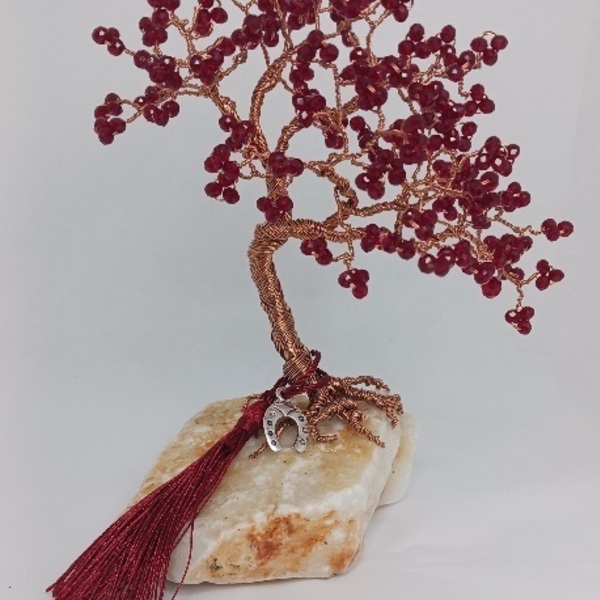 Red bonsai - γυαλί, πέτρα, σπίτι, μέταλλο, διακοσμητικά