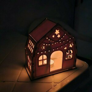 Χριστουγεννιάτικο ξύλινο φωτιστικό σπιτάκι (15x19cm) λάμπας ρεσω - ξύλο, σπίτι, διακοσμητικά, χριστουγεννιάτικα δώρα - 4