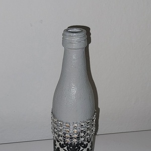 Διακοσμητικό μπουκάλι ασημί 50ml - γυαλί, διακοσμητικά μπουκάλια - 2