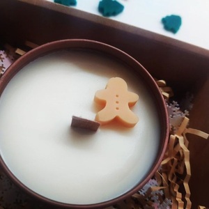 Χειροποίητο φυτικό κερί σόγιας Gingerbread Cookie - βελούδο, δασκάλα, κεριά & κηροπήγια