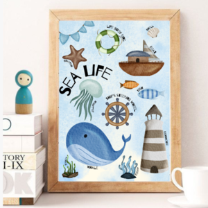 Semi gloss αφίσα Sea Life 40x60 - αγόρι, αφίσες, θάλασσα