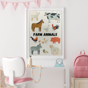 Semi gloss αφίσα Farm Animals 40x60 - κορίτσι, αγόρι, αφίσες, ζωάκια