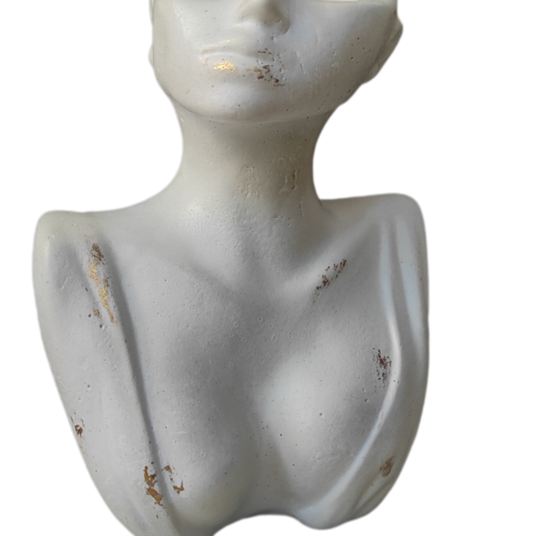 Γυναικείο άγαλμα "Αφροδίτη" λευκό χρυσό από τσιμέντο 12x16εκ. - τσιμέντο, διακοσμητικά