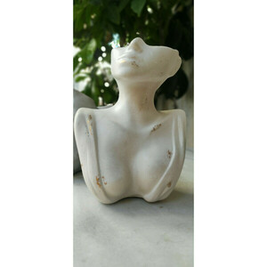 Γυναικείο άγαλμα "Αφροδίτη" λευκό χρυσό από τσιμέντο 12x16εκ. - τσιμέντο, διακοσμητικά - 2