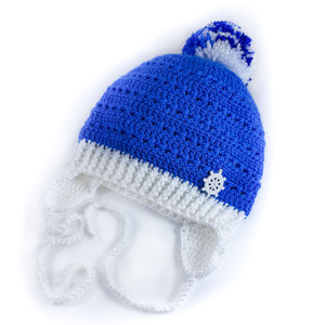 Πλεκτό σετ λευκό-μπλε για αγόρια/ σκουφάκι, παπουτσάκια/ Πλεκτά για μωρά/ 0-12/ Crochet white-blue set for baby-boys/ hat, shoes - αγόρι, σετ, 6-9 μηνών, βρεφικά ρούχα - 3