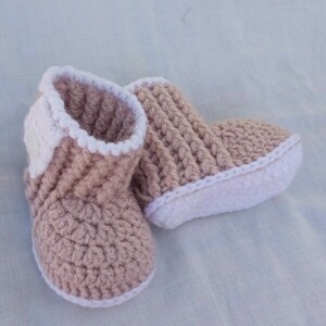 Πλεκτά μποτάκια για μωρα/ σάπιο μήλο/ παπούτσια /0-3/ Crochet booties for a baby - κορίτσι, αγόρι, βρεφικά ρούχα - 3