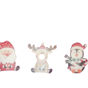 Χριστουγεννιάτικος διακοσμητικός μικρός θόλος "τάρανδος" - ξύλο, χιονονιφάδα, άγιος βασίλης, στολίδια, δέντρο - 2