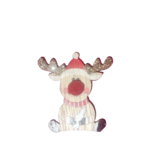 Χριστουγεννιάτικος διακοσμητικός μεσαίος θόλος 11.5 cm "Τάρανδος" - ξύλο, διακοσμητικά, άγιος βασίλης, δέντρο, προσωποποιημένα - 3
