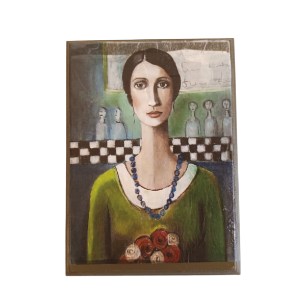 Μικρός διακοσμητικός πίνακας με φιγούρα γυναίκας πράσινος / μικρός / ξύλο / Twice Treasured - ξύλο, πίνακες & κάδρα - 3