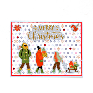 Χριστουγεννιάτικη ευχετήρια κάρτα σε vintage στυλ, "Merry Christmas" - χαρτί, scrapbooking, ευχετήριες κάρτες