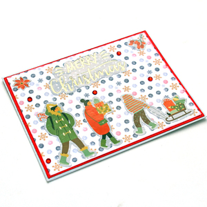 Χριστουγεννιάτικη ευχετήρια κάρτα σε vintage στυλ, "Merry Christmas" - χαρτί, scrapbooking, ευχετήριες κάρτες - 2