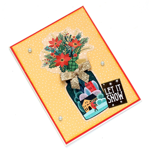 Χριστουγεννιάτικη ευχετήρια κάρτα σε vintage στυλ, "Let it Snow" - χαρτί, scrapbooking, ευχετήριες κάρτες - 2