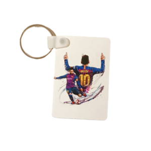 Προσωποποιημένο μπρελόκ με όνομα "Messi Barcelona" - ξύλο, όνομα - μονόγραμμα, ποδόσφαιρο, σπιτιού - 2
