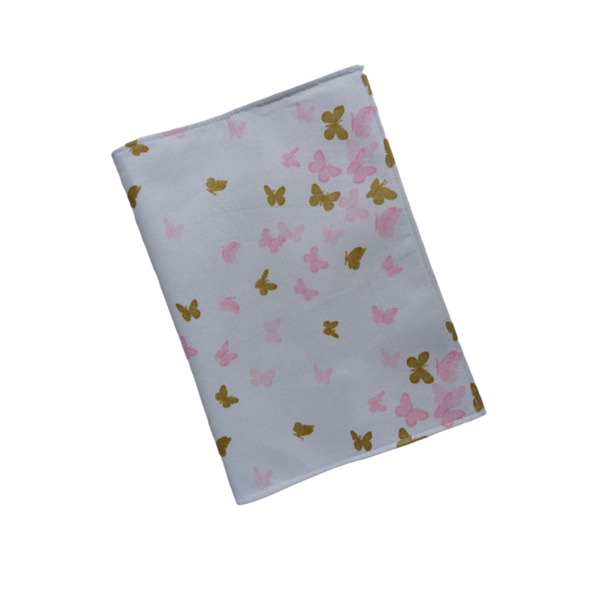 Θήκη βιβλιαρίου υγείας παιδιού πεταλούδες ροζ και χρυσές - κορίτσι, θήκες βιβλιαρίου - 2
