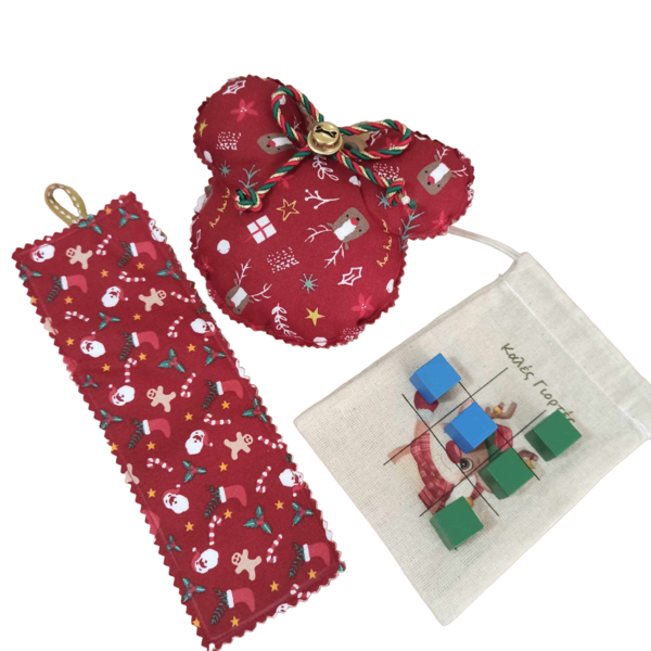 χριστουγεννιάτικο προσωποποιημένο σετ δώρου για παιδιά δημοτικού (3 τεμαχίων) - ύφασμα, τρίλιζα, σετ δώρου, προσωποποιημένα