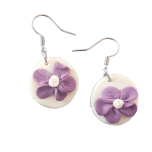 Purple flower - πηλός, λουλούδι, κρεμαστά, γάντζος, φθηνά