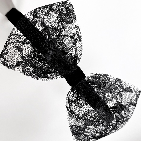 Στέκα Black Velvet Lace - μαύρο βελούδο & δαντέλα - ύφασμα, δαντέλα, βελούδο, χριστουγεννιάτικα δώρα, headbands