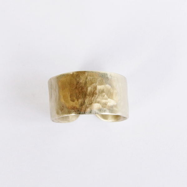 Δαχτυλίδι αρζαντό (αλπακάς) με χρυσό - αλπακάς, σφυρήλατο, βεράκια, boho, αυξομειούμενα