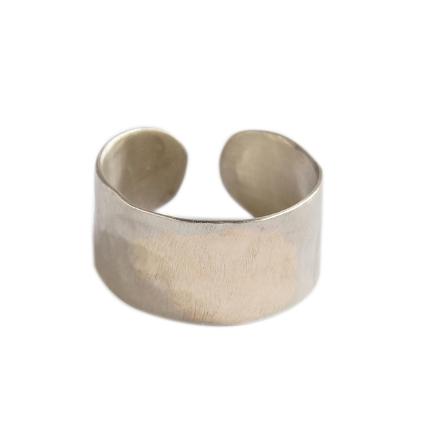 Δαχτυλίδι αρζαντό (αλπακάς) με χρυσό - αλπακάς, σφυρήλατο, βεράκια, boho, αυξομειούμενα - 2